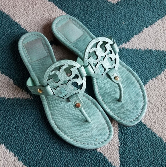 Teal Tory Burch Miller Sandals - Picture 1 of 5